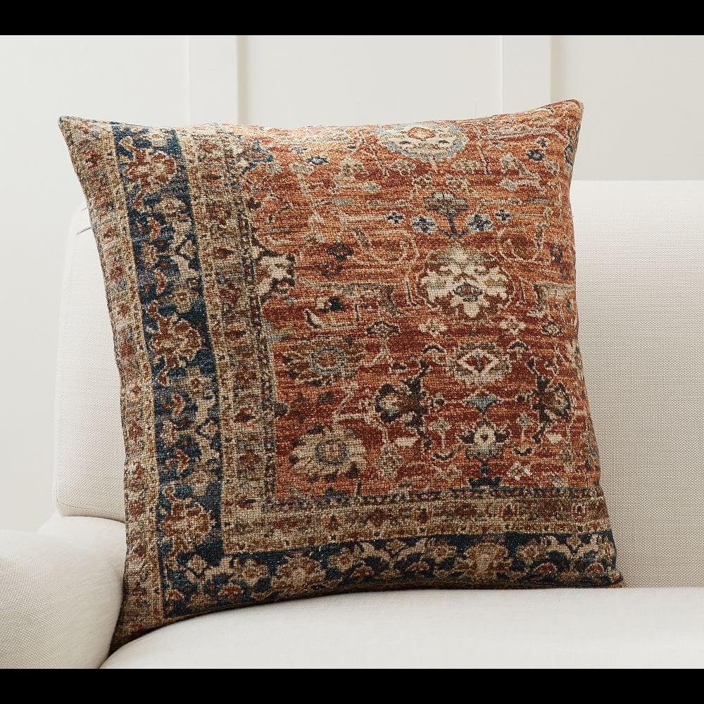NEW Pottery Barn Farida Printed Pillow Cover 20” Sq Multicolor Persian Motif